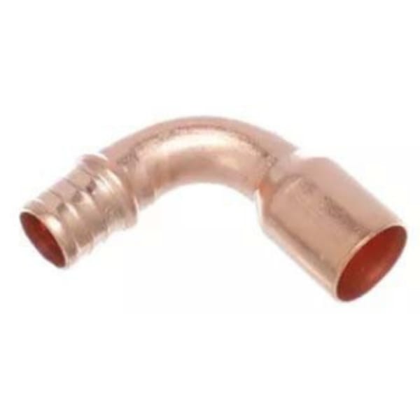 1/2" x 1/2", PureFlow Crimp x FTG, 160 PSI, Lead-Free, Copper, Straight, 90D Street Elbow