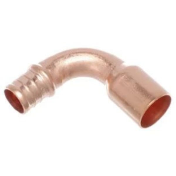 3/4" x 3/4", PEX Crimp x FTG, Lead-Free, Copper, Straight, 90D Street Elbow