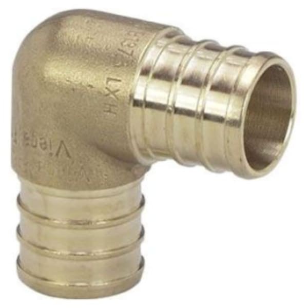 3/4" x 1/2" PEX 90° Elbow (Crimp(F1807))  - PureFlow® Crimp (Brass)