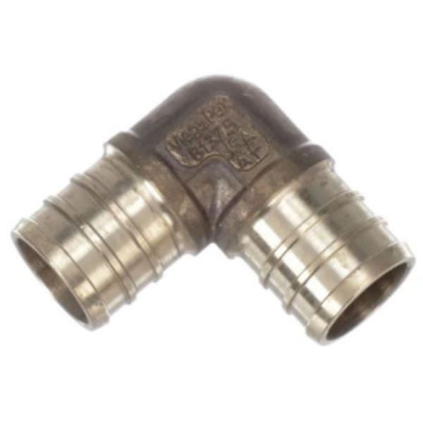 3/8" PEX 90° Elbow (Crimp(F1807))  - PureFlow® Crimp (Brass)