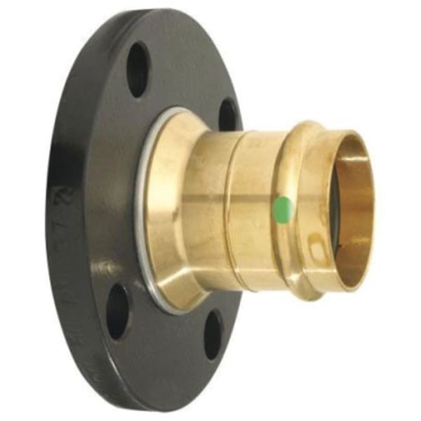 1" x 1", ProPress x Flanged, 4.33" OD, 300 PSI, Lead-Free, Bronze, 2-Piece, Straight, Adapter Flange with EPDM Sealing Element