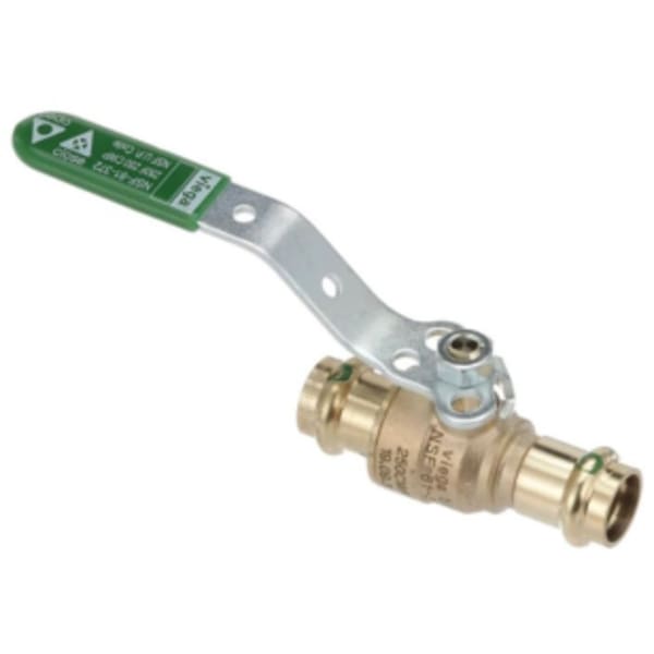 3/4" x 3/4", ProPress x ProPress, 250 PSI CWP, Lead-Free, Bronze, 316 Stainless Steel Ball, Metal Lockable Lever Handle, Full Port, 2-Piece, Ball Valve