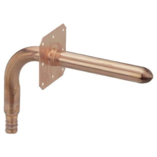 1/2" x 1/2", PureFlow Crimp x FTG, 160 PSI, Lead-Free, Copper, 90D Street Stubout with Wall Plate