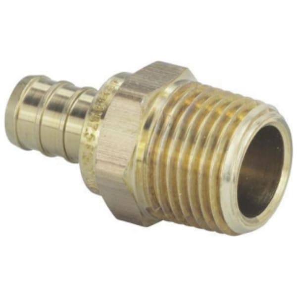 3/4" x 1/2" PEX Male Adapter (Crimp(F1807) x MIP) - PureFlow® Crimp (Brass)