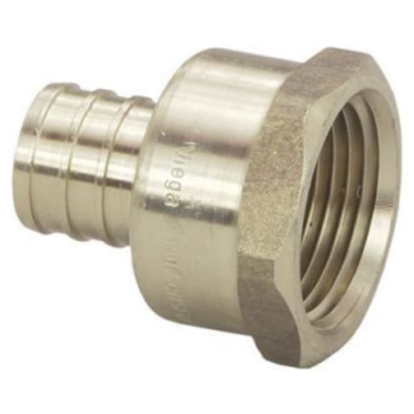 1" x 1", PureFlow Crimp x FPT, 160 PSI, Lead-Free, Brass, Straight, Female Adapter
