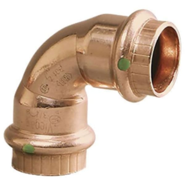 1" x 1", ProPress x ProPress, 200 PSI, Copper, Straight, 90D, Elbow with EPDM Sealing Element