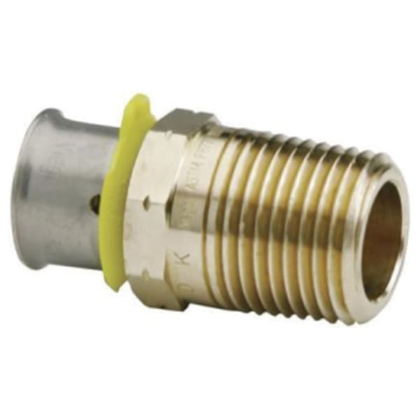 1" x 3/4" PEX Male Adapter (Crimp(F1807) x MIP) - PureFlow® Press (Brass)