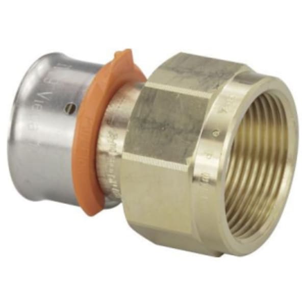 1" PEX Flare Adapter (Crimp x Flare) - PureFlow® Press (Brass)