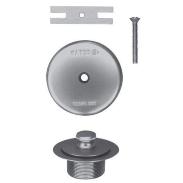 1.865"-16 TPI x 1.25", Brushed Nickel, Heavy Duty, Push Down to Close, Pull to Open, Trim Kit for Bathtub