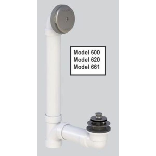 1-1/2"-11-1/2 NPSM, Polished Chrome, ABS, Push Pull, Bath Waste