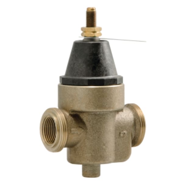 3/4" Lead Free Water Pressure Reducing Valve, NPT Female x NPT Female, Elastomer Disc, Max 400 psi, Adjust 25-75 psi, Set 70 psi