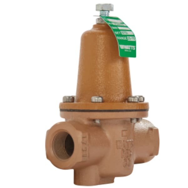 1/2" Lead Free Water Pressure Reducing Valve, Npt Female x Npt Female, Adjust 25-75 psi, Bypass