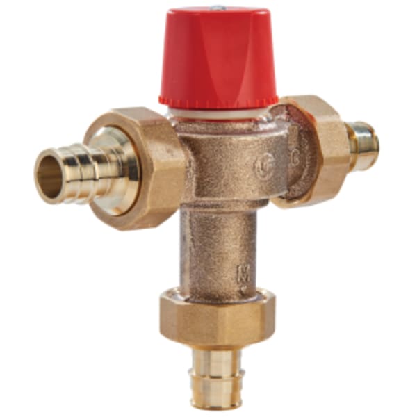 3/4" Lead Free Hot Water Temperature Control Valve, Cold Expansion Fitting CEF/PEX F1960 End Connections, Adjustable Out 90-160 F
