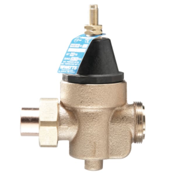 3/4" Lead Free Water Pressure Reducing Valve, Solder x NPT Female, Elastomer Disc, Max 400 psi, Adjust 25-75 psi, Set 70 psi