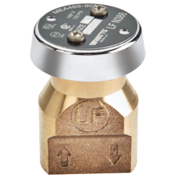 1/4" Lead Free Atmospheric Vacuum Breaker Backflow Preventer, Bottom"let And Outlet