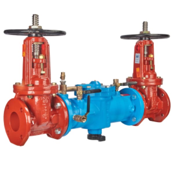 3" Cast Iron Reduced Pressure Zone Backflow Preventer Assembly, OSY Shutoff, Lever Handles, ArmorTek Coating, Backflow Flood Sensor