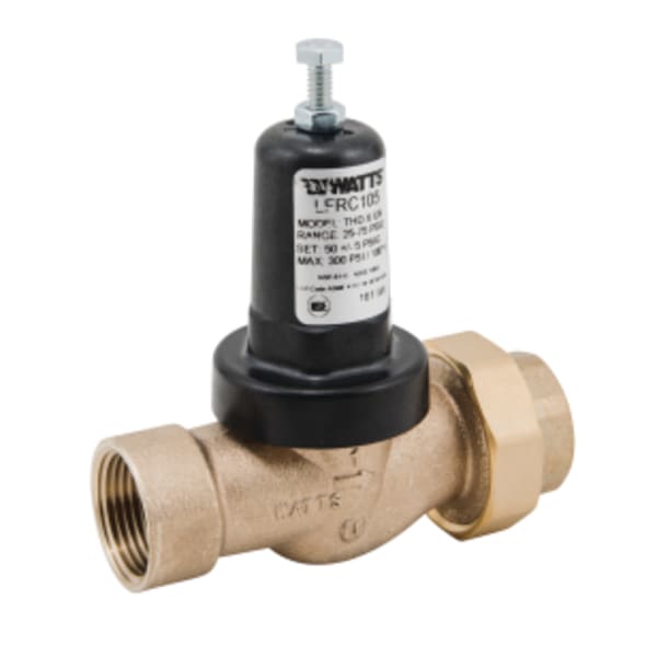 1" Lead Free Water Pressure Reducing Valve, Threaded"let and Union Outlet Connections