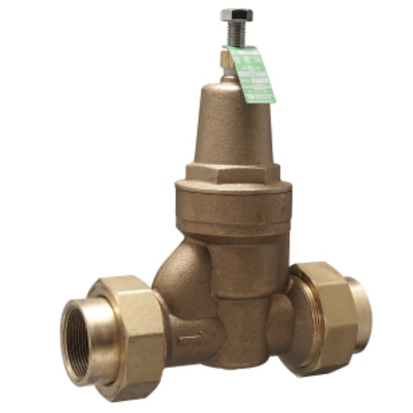 2" Lead Free Brass Water Pressure Reducing Valve, Double Union, FPT, Adjust 25-75 psi, Max Work 300 psi