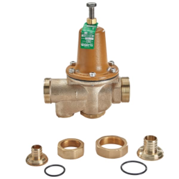 3/4" Lead Free Water Pressure Reducing Valve, Double Union, PEX x PEX, Polymer Seat, Adjustable 25-75 psi