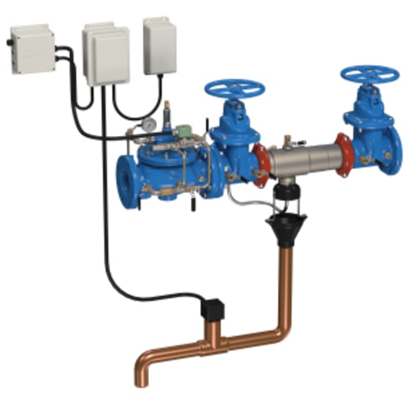3" SS Reduced Pressure Zone Assembly Backflow Preventer, NRS Shutoffs, with SentryPlus Alert Flood Prevention System and Automatic Shutoff ACV