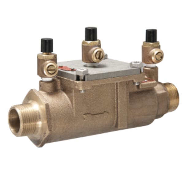 1/2" Bronze Double Check Valve Assembly Backflow Preventer, Less Shutoff, Single Top Entry