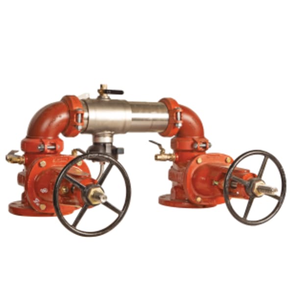 6" SS Reduced Pressure Zone Assembly Backflow Preventer, OSY Shutoff Valves, N Pattern, Backflow Flood Sensor