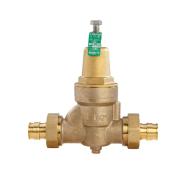 1 1/4" Lead Free Water Pressure Reducing Valve, Double Union, PEX CEF Fittings, Adjust 25-75 psi, Max Work 400 psi