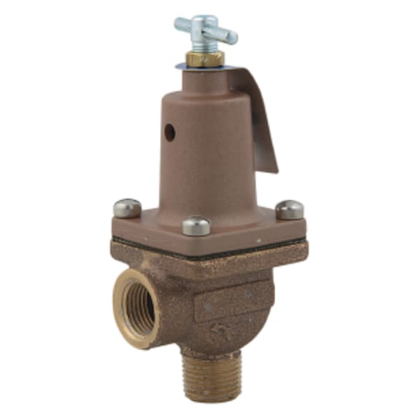 1/2" Bronze Diaphragm Operated Bypass Control Relief Valve, T Handle, Adjustable 45-100 psi, PTFE Disc