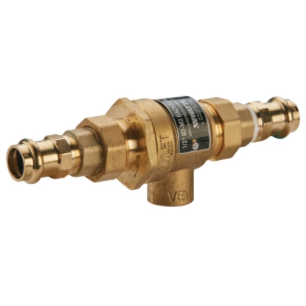1/2" Bronze Dual Check Valve Backflow Preventer,"termediate Atmospheric Vent, Female Union"let/Outlet Connection, Viega Propress Adaptors