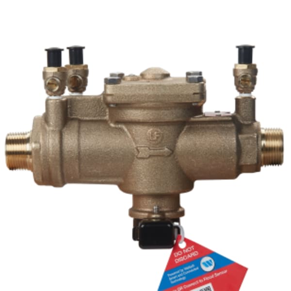 1" Bronze Reduced Pressure Zone Assembly Backflow Preventer, Less Shutoff, Single Top Entry, Backflow Flood Sensor
