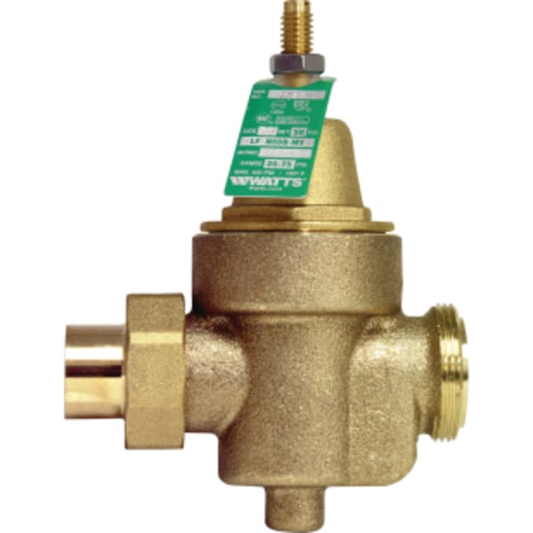 3/4" Lead Free Water Pressure Reducing Valve, Solder x NPT Female, Adjust 25-75 psi, Max Work 400 psi