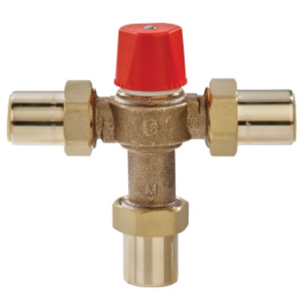 1/2" Lead Free Hot Water Temperature Control Valve, Quick Connect End Connections, Adjustable Out 90-160 F
