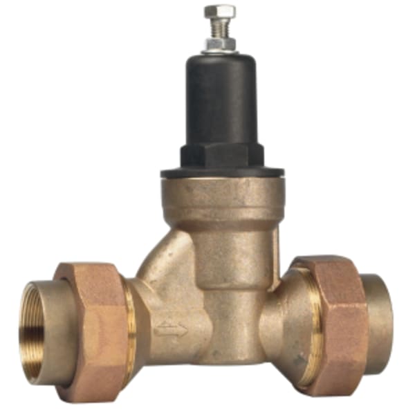 1 1/2" Lead Free Copper Silicon Water Pressure Reducing Valve, Double Union FPT, Adjust 25-75 psi, Max Work 300 psi