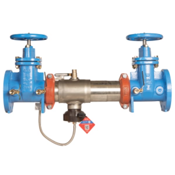 3" SS Reduced Pressure Zone Assembly Backflow Preventer, NRS Shutoff Valves, Backflow Flood Sensor