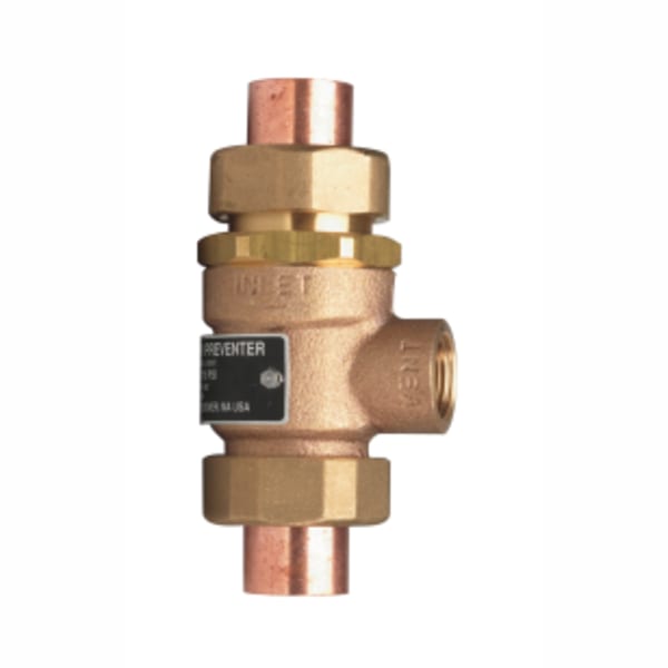 3/4" Bronze Dual Check Valve Backflow Preventer with"termediate Atmospheric Vent, British Threaded"let and Outlet Connections