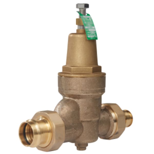 1 1/4" Lead Free Water Pressure Reducing Valve, Union Press x Union Pex Expansion, Adjust 25-75 psi, Max Work 400 psi