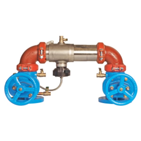 2 1/2" SS Reduced Pressure Zone Assembly Backflow Preventer, NRS Shutoff Valves, N Pattern, Backflow Flood Sensor