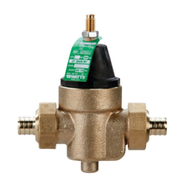 3/4" Lead Free Water Pressure Reducing Valve, Double Union, PEX x PEX, Elastomer Disc, Max 400 psi, Adjust 25-75 psi