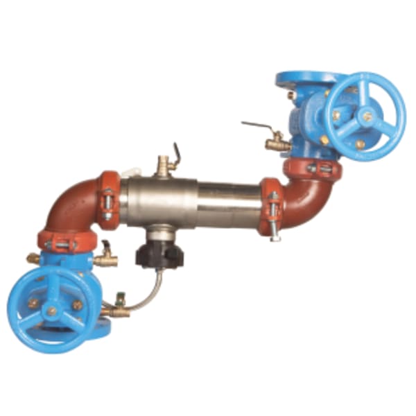 3" SS Reduced Pressure Zone Assembly Backflow Preventer, NRS Shutoff Valves, Z Pattern, Backflow Flood Sensor
