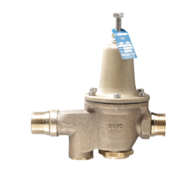 1" Lead Free Water Pressure Reducing Valve, Water Meter Thread Connections, Adjust 25-75 psi, No Bypass