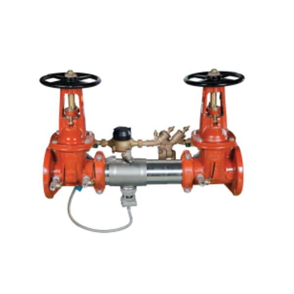 4" Lead Free Reduced Pressure Detector Backflow Preventer Assembly, Domestic OSY Shutoff Valves, Gallons/Minute Meter