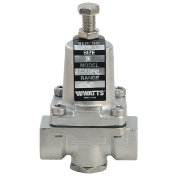 3/8" Ss 3-Way Small Water Pressure Regulator, Npt Female, 20-175 psi