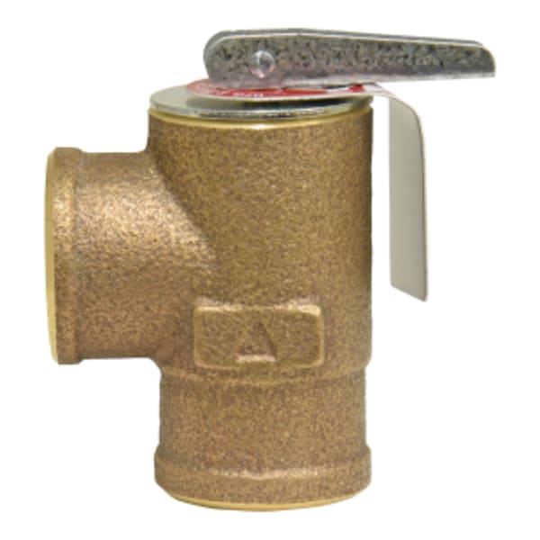 3/4" Bronze Boiler Pressure Relief Valve, Female"let, 30 psi