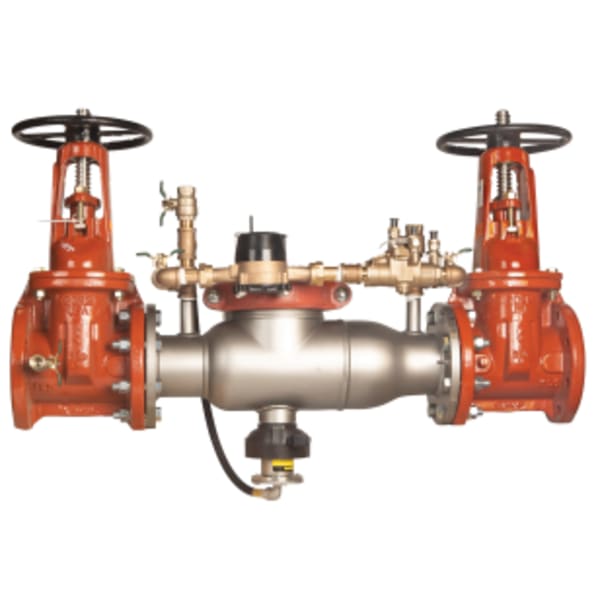 2 1/2" SS Reduced Pressure Detector Assembly Backflow Preventer, OSY Shutoff, Gallons/Minute Meter, Short Lay Length, Backflow Flood Sensor
