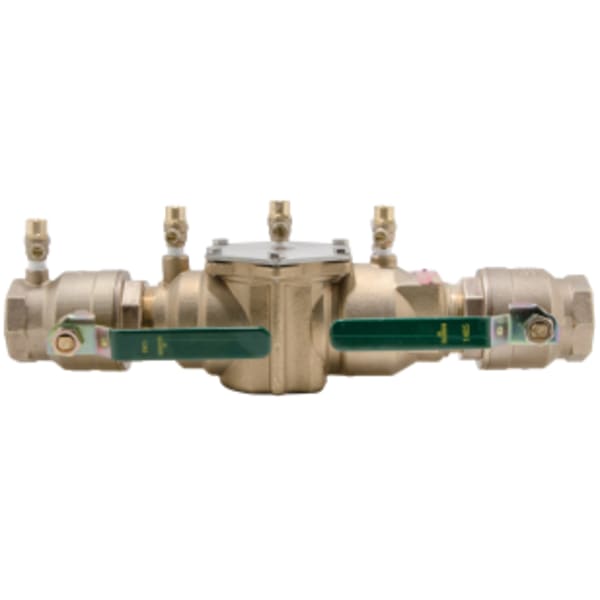 2" Lead Free Double Check Valve Backflow Preventer Assembly, Quarter Turn Shutoff, Single Top Entry with Freeze Stop