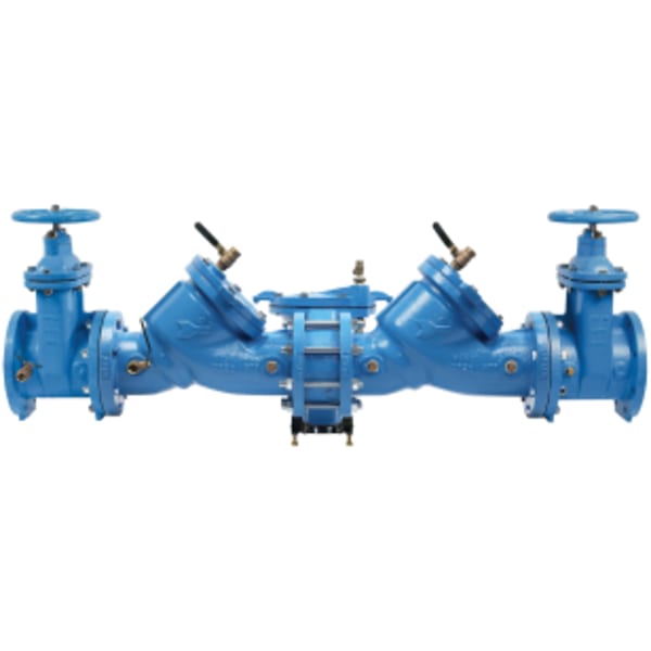 6" Cast Iron Reduced Pressure Zone Backflow Preventer Assembly, Domestic NRS Shutoff Valves, ArmorTek Coating, Backflow Flood Sensor