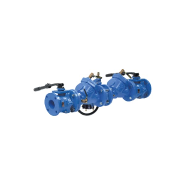 4" Cast Iron Reduced Pressure Zone Backflow Preventer Assembly, Epoxy Quarter Turn Shutoff, ArmorTek Coating, Backflow Flood Sensor
