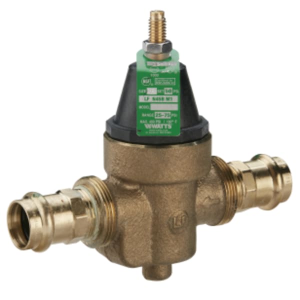 3/4" Lead Free Water Pressure Reducing Valve, Press, Adjust 25-75 psi, Max Work 400 psi