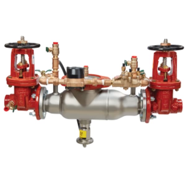 6" SS Reduced Pressure Detector Assembly Backflow Preventer, Groove x Groove OSY Shutoffs, Gallons/Minute Meter, Short Lay Length