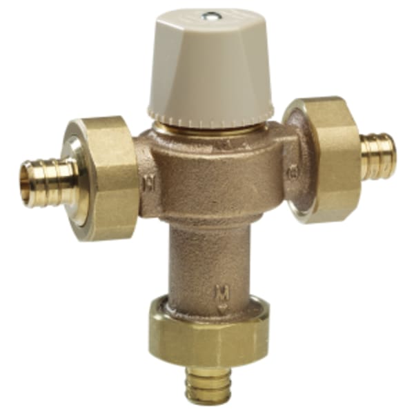 1/2" Thermostatic Mixing Valve, Crimp End Connections, Adjustable Out 80-120 F